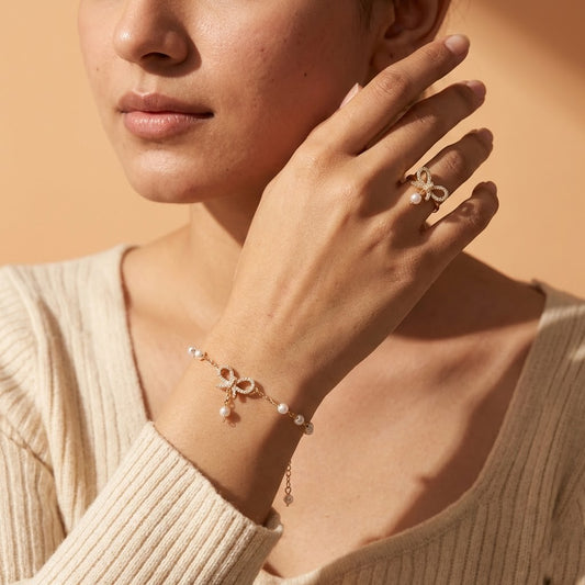 Zaraab Pearl & Bow Bracelet