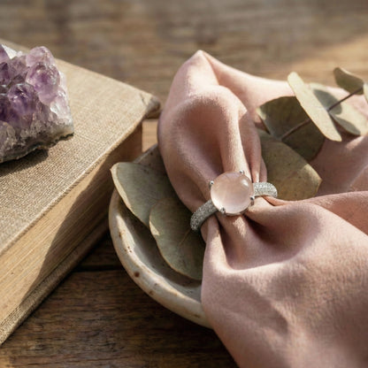 Zaraab Blush Rose Gold-Tone Ring (Silver Edition)