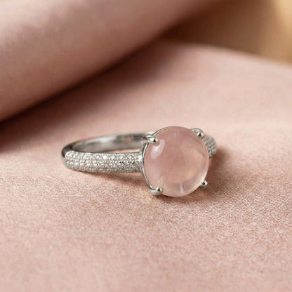 Zaraab Blush Rose Gold-Tone Ring (Silver Edition)