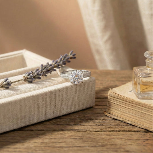 Zaraab Curve Crystal Stone Ring (Silver Edition)