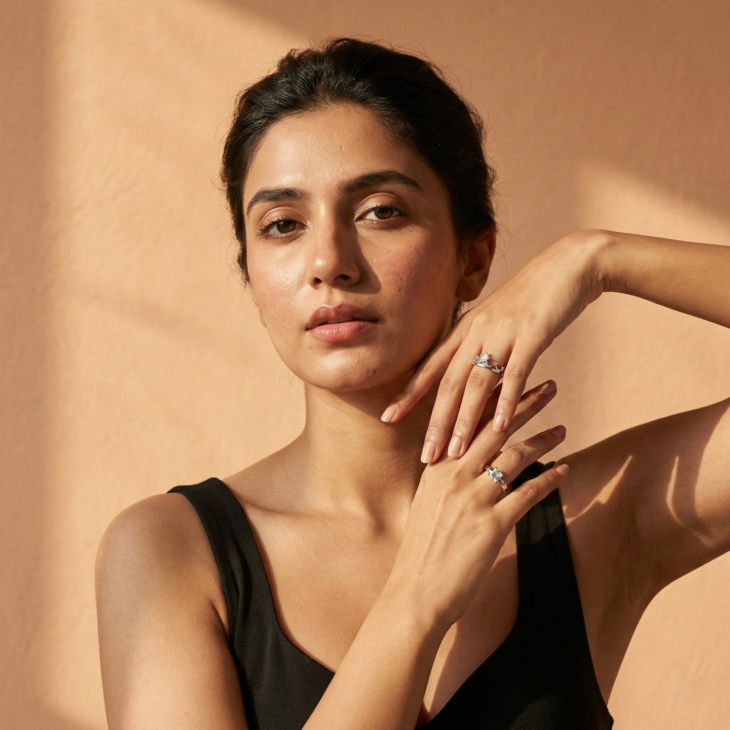 Zaraab Silver-Tone Solitaire Ring