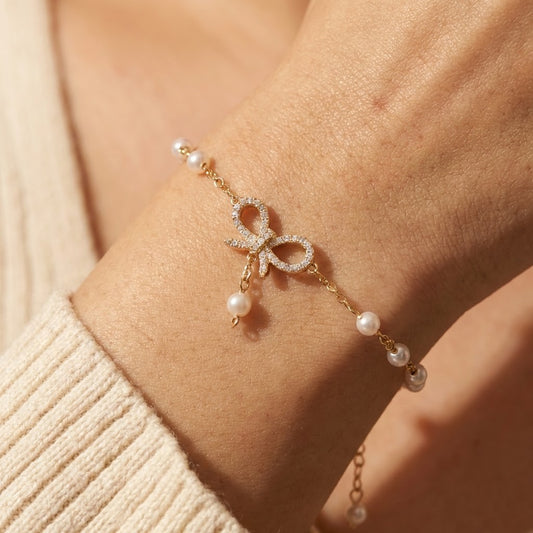 Zaraab Pearl & Bow Bracelet