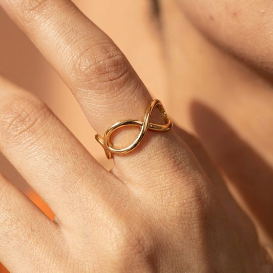 Zaraab Golden Infinity Ring