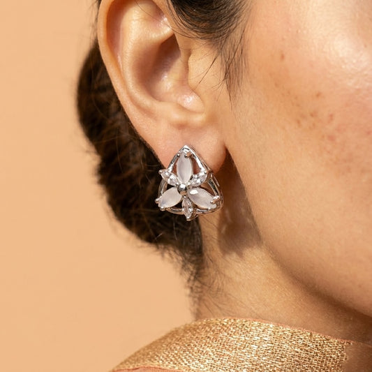 Zaraab Rose Petal Trinity Studs