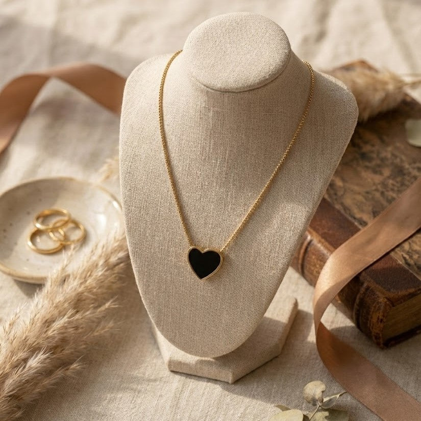 Zaraab Midnight Amour Heart Necklace