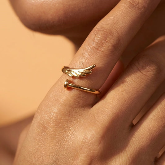 Zaraab Angel Wing & Nail Bypass Ring