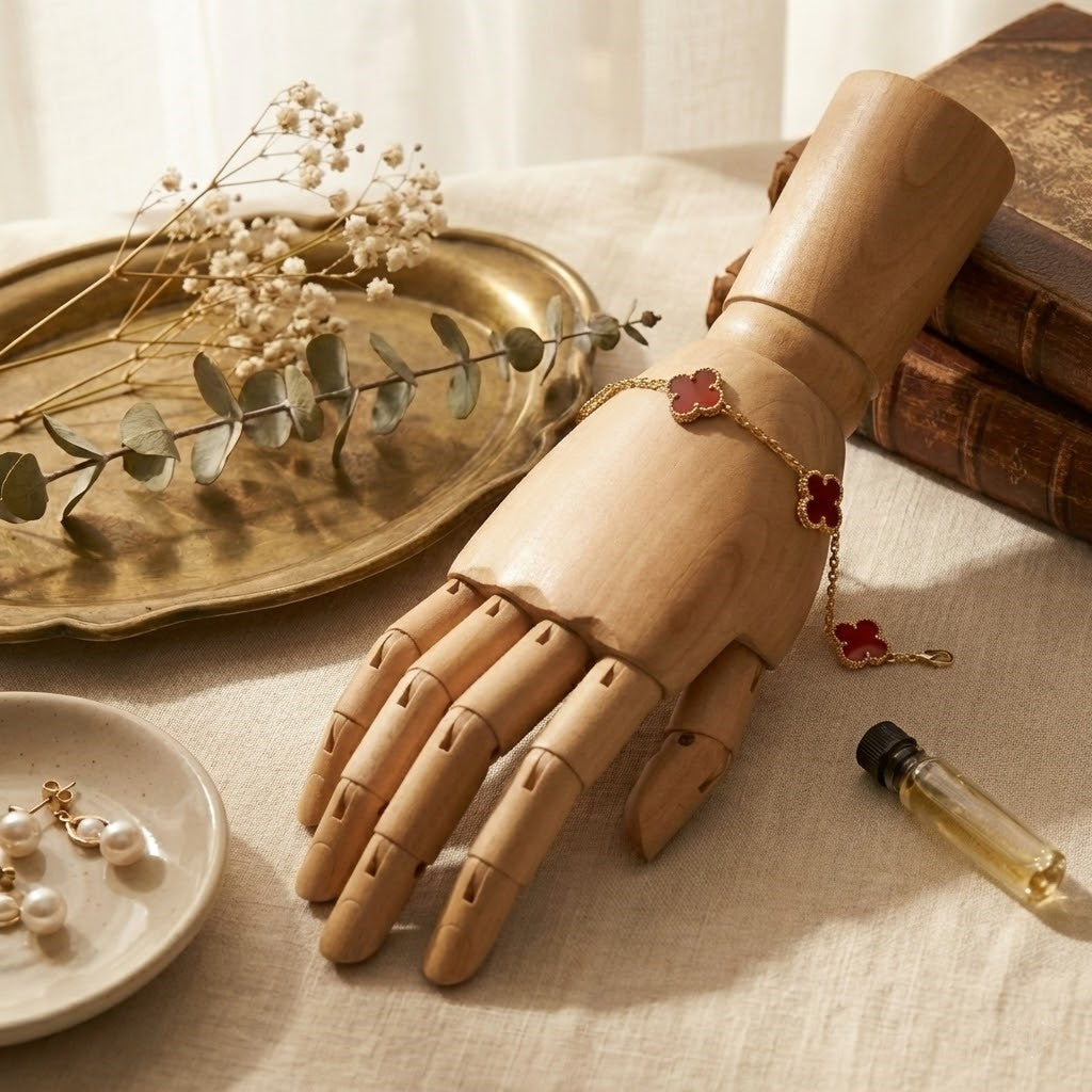 Zaraab Scarlet Heritage Clover Bracelet