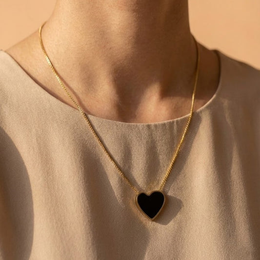 Zaraab Midnight Amour Heart Necklace
