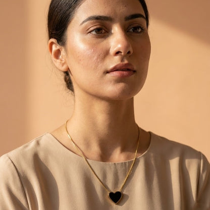 Zaraab Midnight Amour Heart Necklace